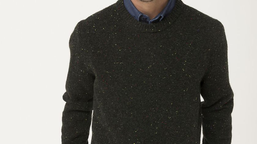 hessnatur Herren Tweedpullover aus Bio-Merinowolle - grün - Größe 50