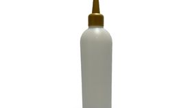 250 ml Leerflasche HDPE inkl. Tropferspitze gold