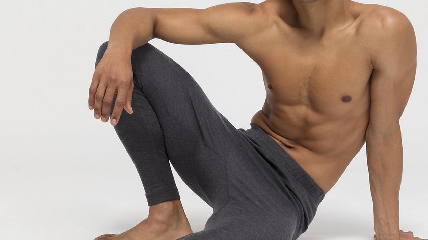 hessnatur lange Herren Pants PureMIX aus Bio-Merinowolle und Seide - schwarz - Größe 7