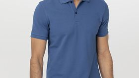 hessnatur Herren Poloshirt Zwirnjersey aus Bio-Baumwolle - blau - Größe 54