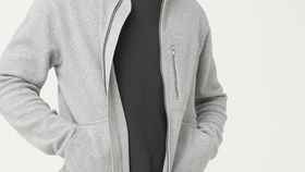 hessnatur Herren Fleece-Jacke aus Bio-Baumwolle - grau - Größe 48