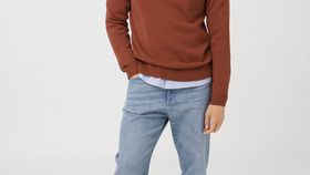 hessnatur Herren Rundhals-Pullover aus Bio-Baumwolle - braun - Größe 46