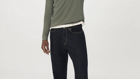 hessnatur Herren Waffelpiqué-Pullover Regular aus Bio-Baumwolle - grün - Größe 54