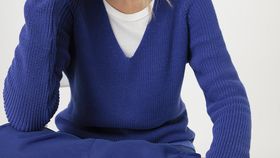 hessnatur Damen Pullover Regular aus Bio-Baumwolle - blau - Größe 48