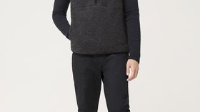 hessnatur Wollfleece-Weste Half-Zip aus Bio-Merinowolle - grau - Größe 56