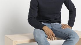 hessnatur Herren Sweater aus Bio-Baumwolle - blau - Größe 46