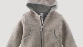 hessnatur Baby Walkjacke aus Bio-Merinowolle - grau - Größe 86/92