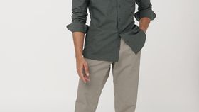 hessnatur Herren Hemd Regular Fit aus Bio-Baumwolle mit Hanf und Yak - grün - Größe L (43/44)