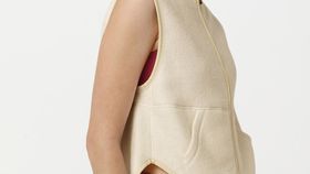 hessnatur Loungewear Fleece-Weste aus Bio-Baumwolle - natur - Größe 46