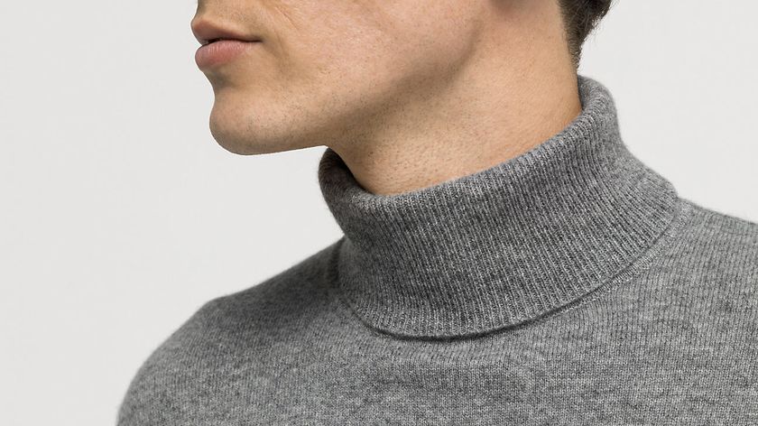 hessnatur Herren Rollkragen-Pullover Regular aus Schurwolle mit Kaschmir - grau - Größe 50