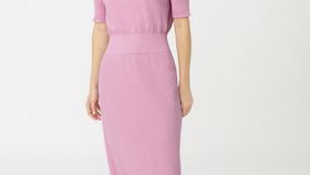 hessnatur Damen Strickkleid aus Bio-Baumwolle - rosa - Größe 46