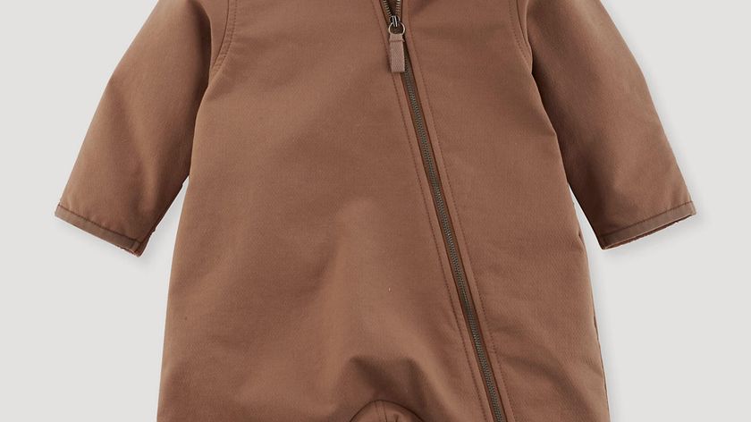 hessnatur Baby Softshell Overall Relaxed aus Bio-Baumwolle - braun - Größe 98