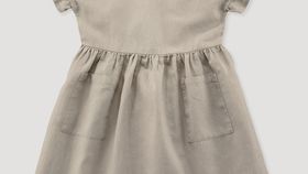 hessnatur Kinder Kleid aus Leinen mit Bio-Baumwolle - beige - Größe 98/104