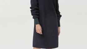 hessnatur Damen Strickkleid aus Bio-Baumwolle - blau - Größe S