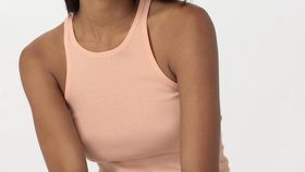 hessnatur Damen Tanktop Fitted im 2er-Pack PURE NATURE aus Bio-Baumwolle - orange - Größe 34