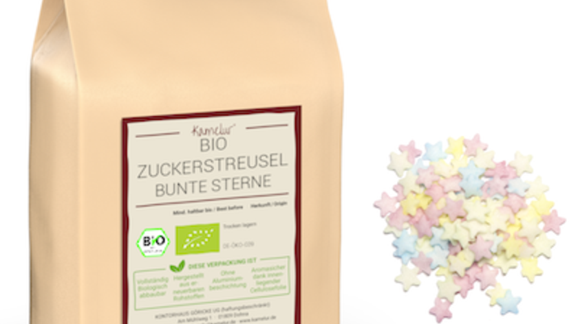 Bio Zuckerstreusel, bunte Sterne