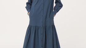 hessnatur Damen Midikleid aus Bio-Baumwolle - blau - Größe 40