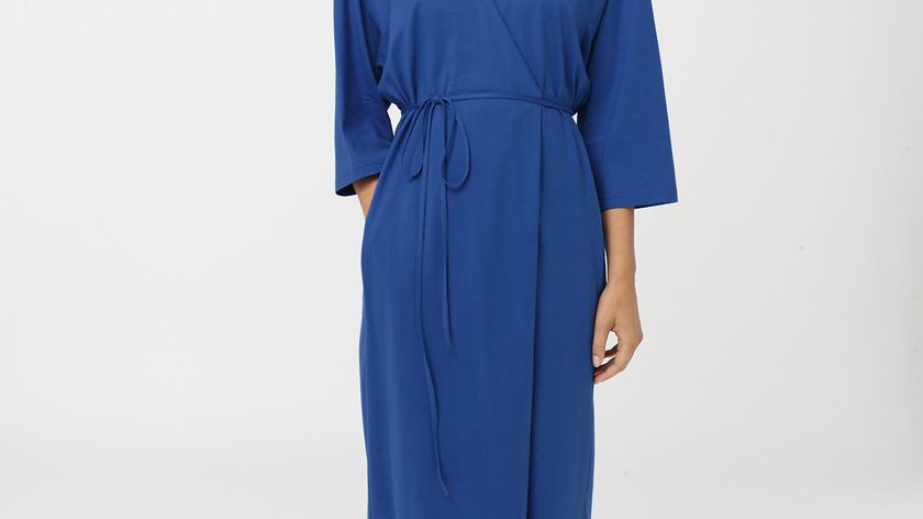 hessnatur Damen Jersey-Kleid aus Bio-Baumwolle - blau - Größe 42