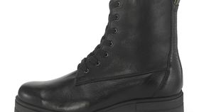 hessnatur Damen Schnürstiefelette im Worker-Style - schwarz - Größe 36