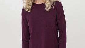 hessnatur Damen Langarm Schlafshirt aus Tencel™Modal - lila - Größe 34