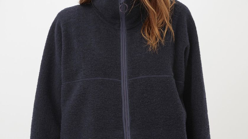 hessnatur Damen Wollfleece Jacke aus Bio-Merinowolle - blau - Größe L