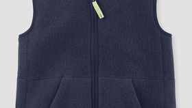 hessnatur Kinder Fleece Weste Regular aus Bio-Baumwolle - blau - Größe 122/128