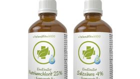 EinsEinsSet (Bestseller) [100 ml Set] Braunglas Salzsäure 4 %