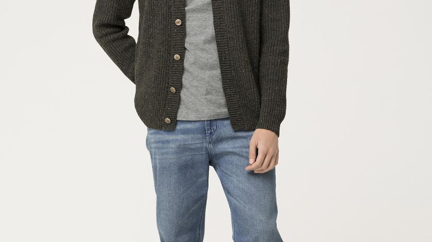 hessnatur Herren Tweed Cardigan aus Bio-Merinowolle - grau - Größe 46