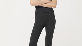 hessnatur Loungewear Sport Leggings aus Bio-Merinowolle mit Bio-Baumwolle - grau - Größe 46