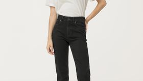 hessnatur Damen Coreva™Jeans Lea High Rise Slim aus Bio-Denim - schwarz - Größe 28/32