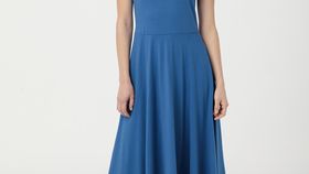 hessnatur Damen Jersey-Kleid aus Bio-Baumwolle - blau - Größe 46