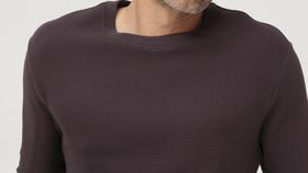 hessnatur Herren Waffelpiqué-Pullover Regular aus Bio-Baumwolle - rot - Größe 46