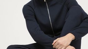 hessnatur Herren Strickjacke aus Bio-Merinowolle - blau - Größe 50