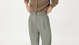 hessnatur Damen Hose Ballon Relaxed aus Bio-Baumwolle - grün - Größe 38