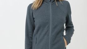 hessnatur Damen-Outdoor Leichte Wollfleece-Jacke aus Bio-Merinowolle - blau - Größe 34