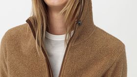 hessnatur Damen-Outdoor Fleece-Jacke aus Bio-Baumwolle - braun - Größe 38