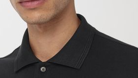 hessnatur Herren Poloshirt Zwirnjersey aus Bio-Baumwolle - schwarz - Größe 54