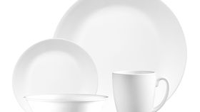 Corelle weißes Service aus Vitrelle Glas mit Tassen für 4 Personen