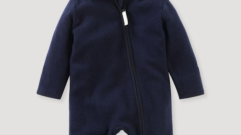 hessnatur Baby Fleece-Overall aus Bio-Baumwolle - blau - Größe 74/80