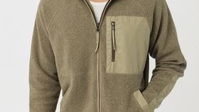 hessnatur Herren Fleece-Jacke BetterRecycling aus Bio-Baumwolle - beige - Größe 52