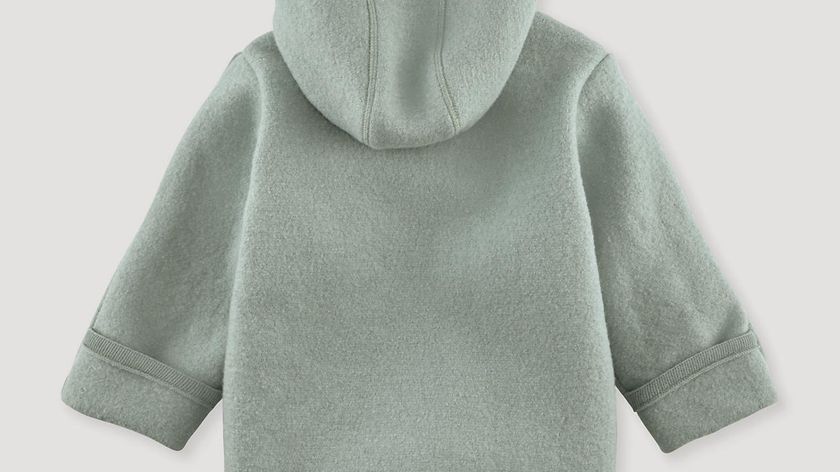 hessnatur Baby Walkjacke Regular aus Bio-Merinowolle - grün - Größe 98/104