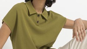 hessnatur Damen Polo-Shirt aus Bio-Baumwolle mit Leinen - grün - Größe 40