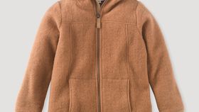 hessnatur Kinder Wollfleece-Jacke aus Bio-Merinowolle - braun - Größe 110/116