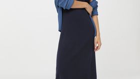 hessnatur Damen Strickkleid aus Bio-Merinowolle - blau - Größe 38