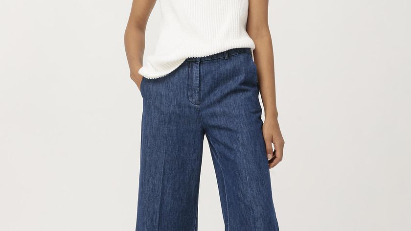 hessnatur Damen Lightdenim Jeans Culotte mit ungefärbtem Kapok - blau - Größe 34