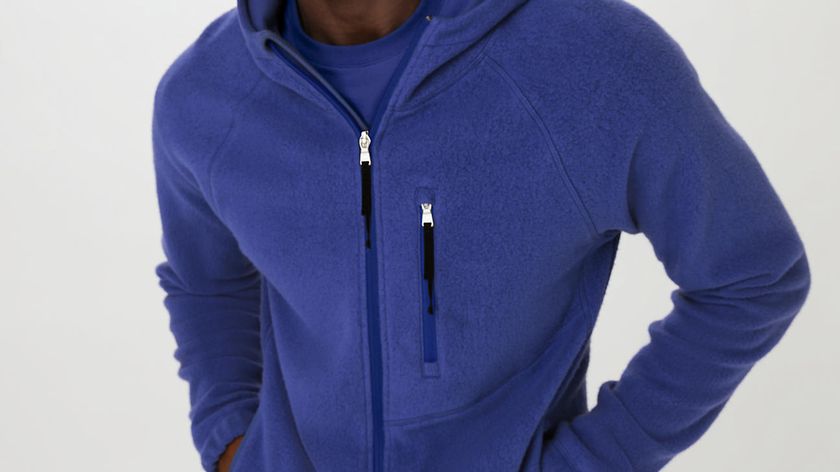 hessnatur Herren Fleece Jacke Kapuze Relaxed aus Bio-Baumwolle - blau - Größe 48