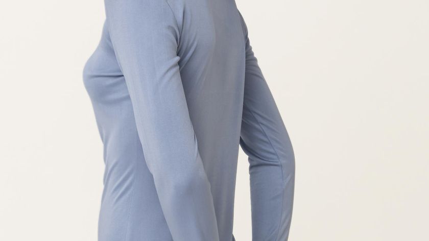 hessnatur Damen Langarmshirt aus Bio-Seide - blau - Größe 40