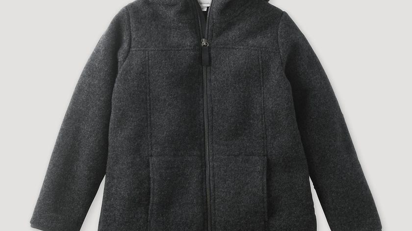 hessnatur Kinder Wollfleece-Jacke aus Bio-Merinowolle - grau - Größe 158/164