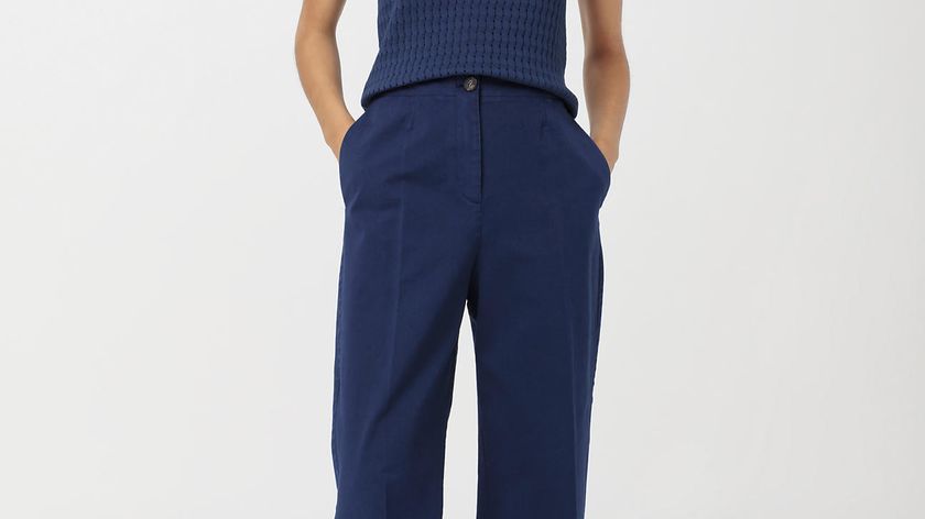 hessnatur Damen Hose Wide Leg aus Bio-Baumwolle mit Hanf - blau - Größe 46