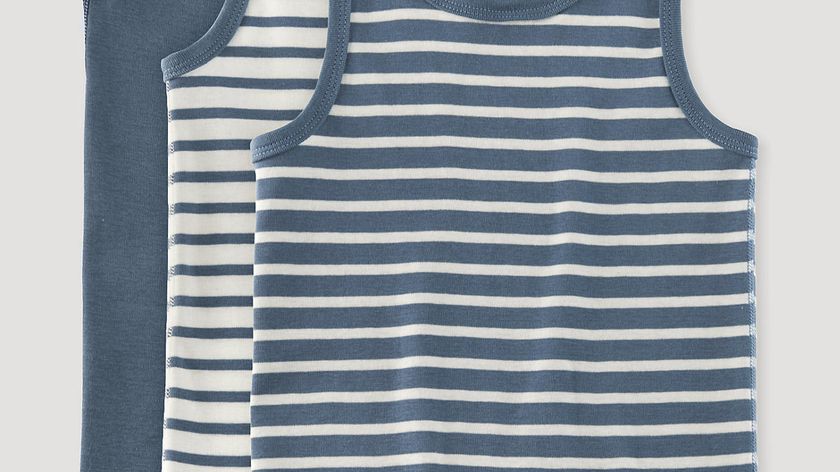 hessnatur Kinder Unterhemd Jungen 3er-Pack aus Bio-Baumwolle - blau - Größe 122/128